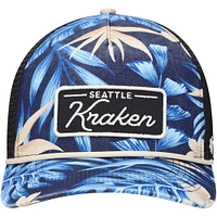 Casquette réglable de camionneur à imprimé intégral '47 Navy Seattle Kraken Tropicalia pour hommes