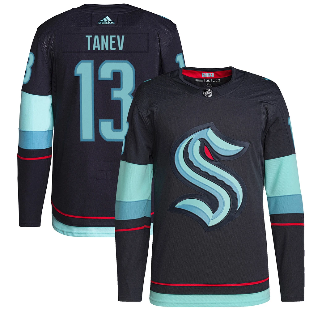 Maillot authentique à domicile Primegreen bleu marine Seattle Kraken de Brandon Tanev pour homme adidas