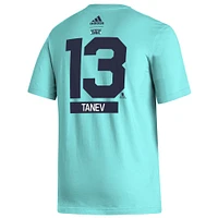 T-shirt avec nom et numéro adidas Brandon Tanev bleu sarcelle Seattle Kraken Reverse Retro 2.0 pour homme