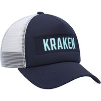 Men's adidas Deep Sea Blue/White Seattle Kraken Team Plate Trucker Snapback Hat