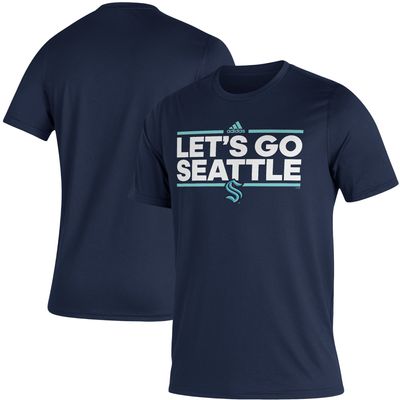 Men's adidas Deep Sea Blue Seattle Kraken Dassler Local Creator - T-Shirt