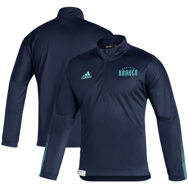 Veste adidas Deep Sea Seattle Kraken Primeblue à quart de zip pour homme