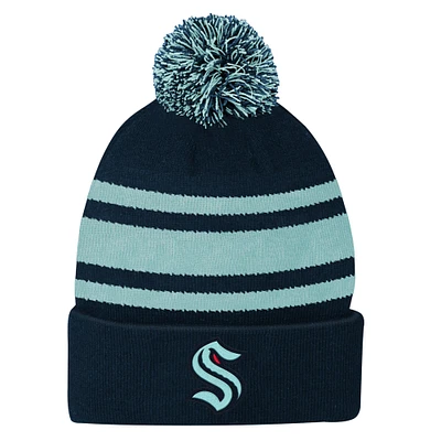 Men's adidas Navy Seattle Kraken Reverse Retro 2.0 - Pom Knit Hat