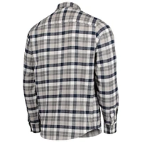 Men's Antigua Deep Sea Blue/Gray Seattle Kraken Ease Plaid Button-Up Long Sleeve Shirt