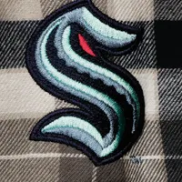 Men's Antigua Deep Sea Blue/Gray Seattle Kraken Ease Plaid Button-Up Long Sleeve Shirt