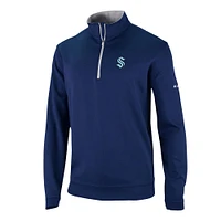 Veste Columbia Deep Sea Blue Seattle Kraken Wickham Hills Omni-Wick Quarter-Zip pour hommes