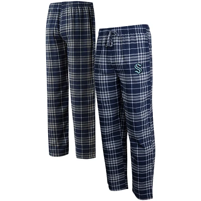 Pantalon de nuit en flanelle Concepts Sport Deep Sea bleu/gris Seattle Kraken Concord pour hommes