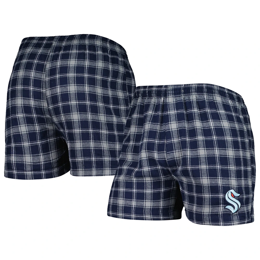 Concepts Sport Deep Sea Blue/Grey Seattle Kraken Ledger Boxer en flanelle pour homme