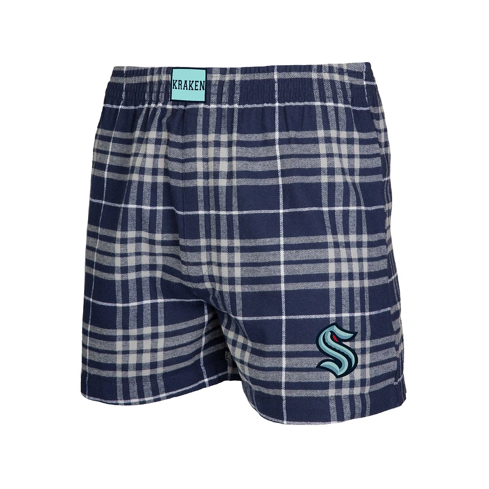 Boxer Concepts Sport en flanelle Seattle Kraken Concord pour hommes, bleu marine/gris