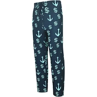 Men's Concepts Sport Navy Seattle Kraken Gauge Allover Print Knit Sleep Pants