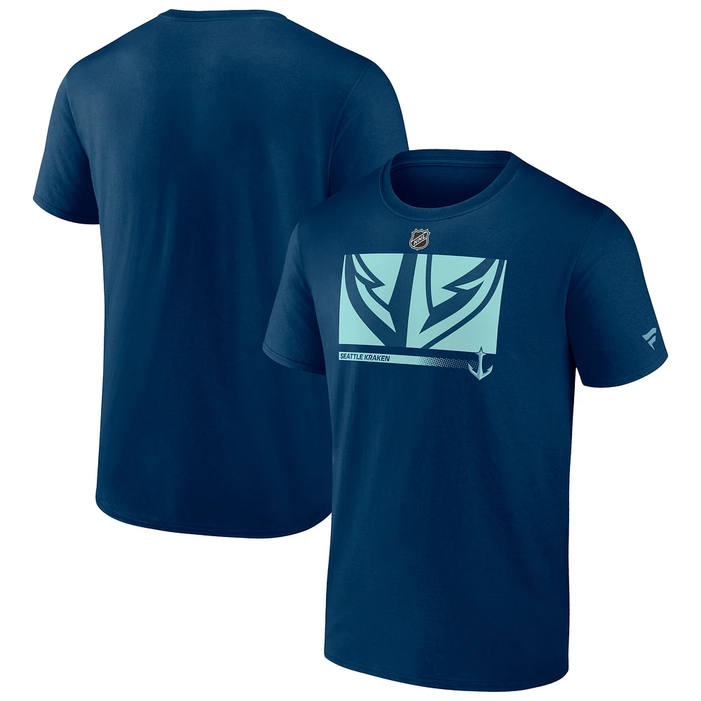 T-shirt secondaire authentique Pro Core Collection bleu marine pour homme Seattle Kraken