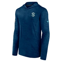 Sweat à capuche motif camouflage authentique Pro Rink Seattle Kraken bleu marine pour homme