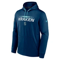 Sweat à capuche authentique Pro Rink Seattle Kraken bleu marine pour homme