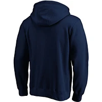 Men's Deep Sea Blue Seattle Kraken Primary Team Logo Fleece Fitted Pullover Hoodie