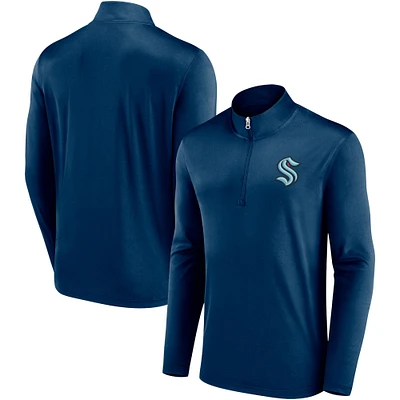 Men's Deep Sea Blue Seattle Kraken Underdog Mindset Quarter-Zip Jacket