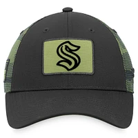 Fanatics pour hommes noir/camouflage Seattle Kraken OHT appréciation militaire réglable - Chapeau