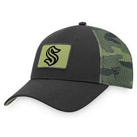 Fanatics pour hommes noir/camouflage Seattle Kraken OHT appréciation militaire réglable - Chapeau