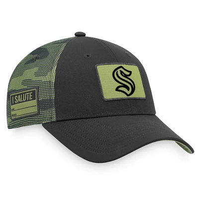 Fanatics pour hommes noir/camouflage Seattle Kraken OHT appréciation militaire réglable - Chapeau