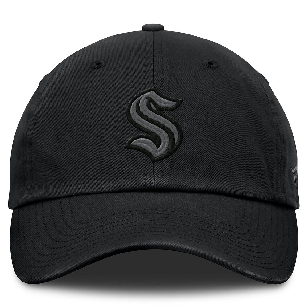 Men's Fanatics Black Seattle Kraken Authentic Pro Road Adjustable Hat