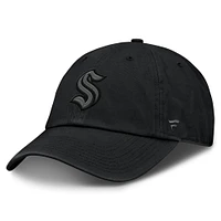 Casquette ajustable authentique Pro Road Seattle Kraken noire Fanatics pour homme