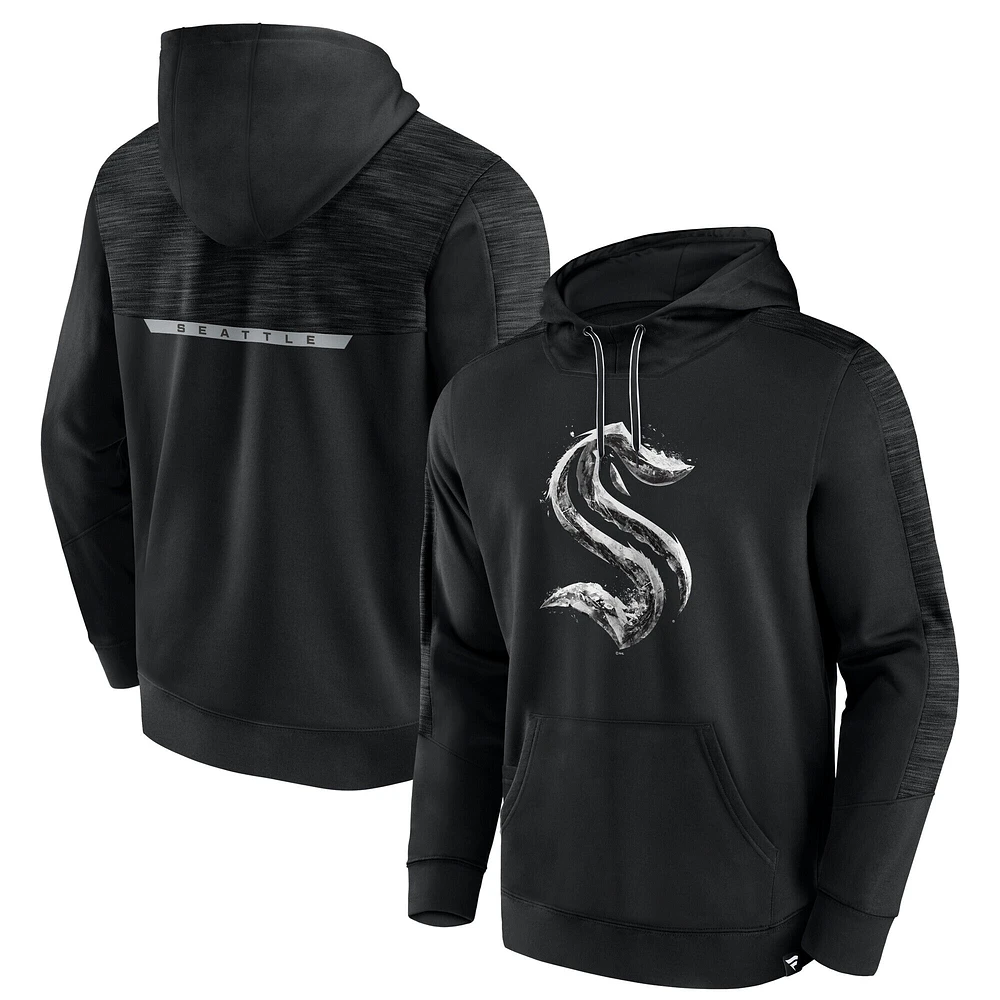 Men's Fanatics Black Seattle Kraken Iced Out Pullover Hoodie