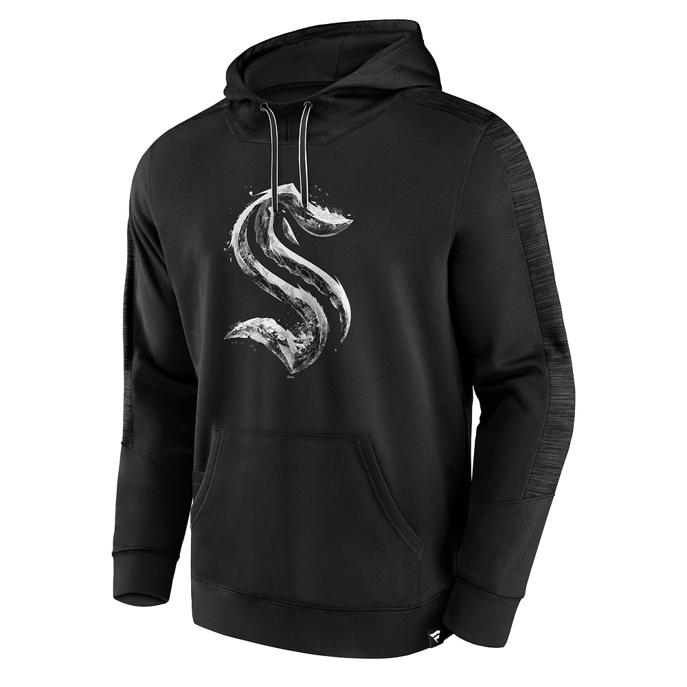 Men's Fanatics Black Seattle Kraken Iced Out Pullover Hoodie