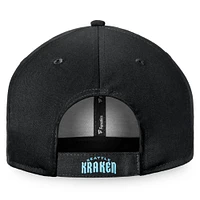 Casquette ajustable avec logo Seattle Kraken noir de marque Fanatics pour homme