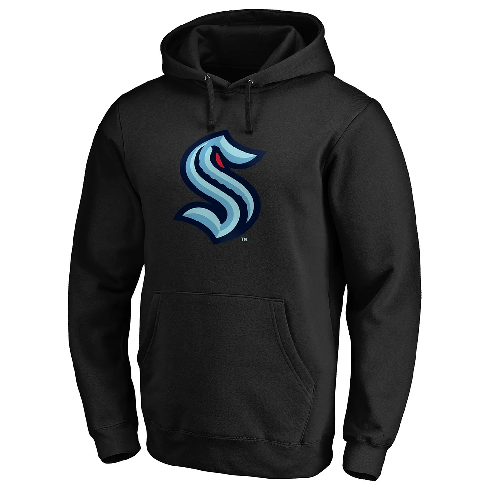 Sweat à capuche grand et haut avec logo principal Seattle Kraken Fanatics Branded pour homme, noir