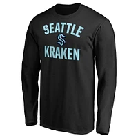 T-shirt à manches longues Seattle Kraken Victory Arch noir de marque Fanatics pour homme