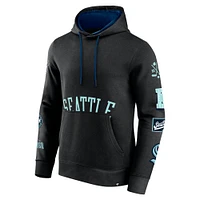 Men's Fanatics Black Seattle Kraken Wild Winner Pullover Hoodie