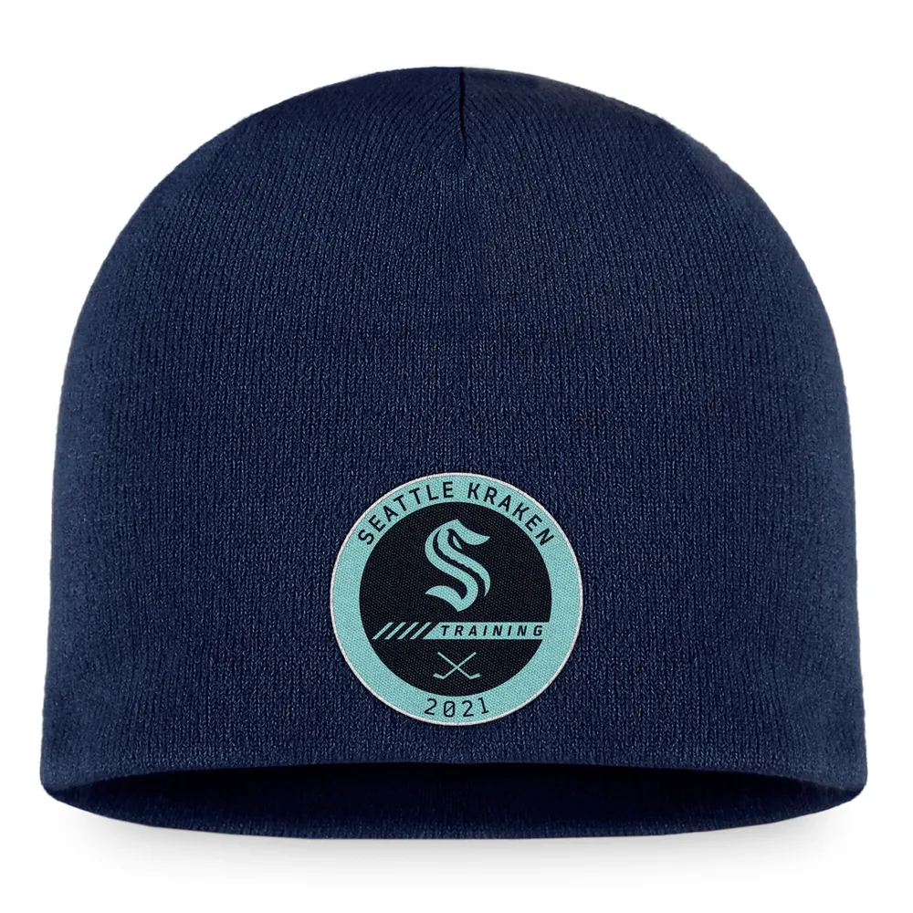 Seattle Kraken Fanatics Branded 2022 Training Camp Authentic Pro Beanie - Deep Sea Blue