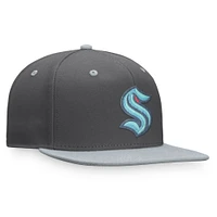 Men's Fanatics Charcoal Seattle Kraken Authentic Pro Home Ice Snapback - Hat