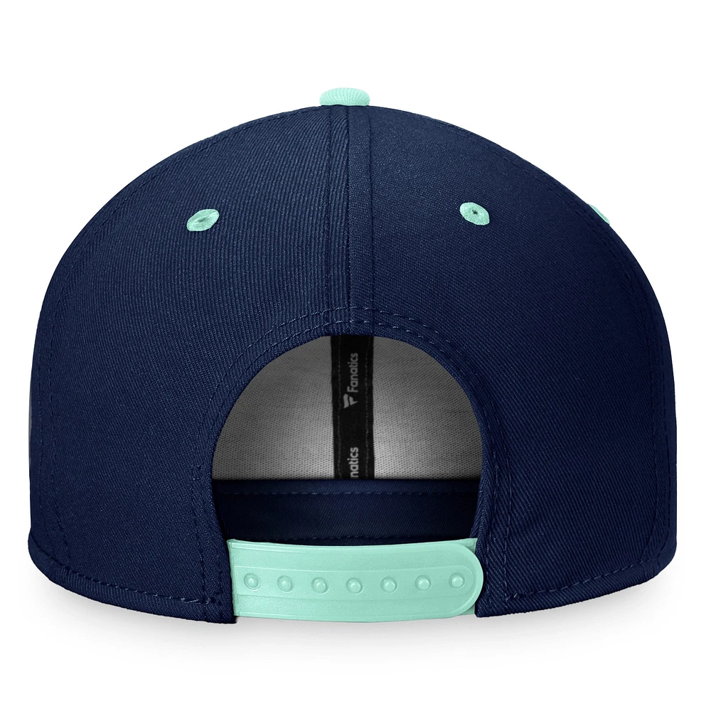 Men's Fanatics Deep Sea Blue/Blue Seattle Kraken Heritage City Two-Tone - Snapback Hat