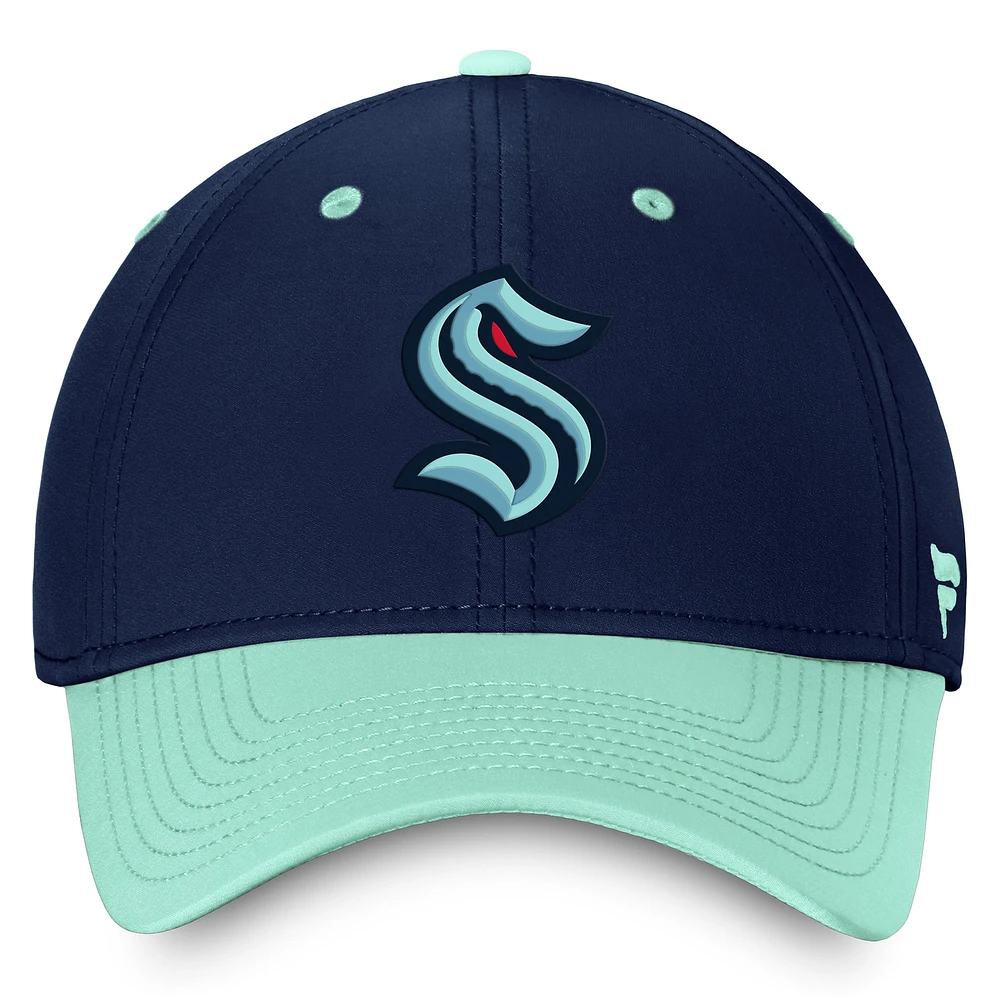 Men's Fanatics  Deep Sea Blue/Light Blue Seattle Kraken Authentic Pro Rink Two-Tone Flex Hat