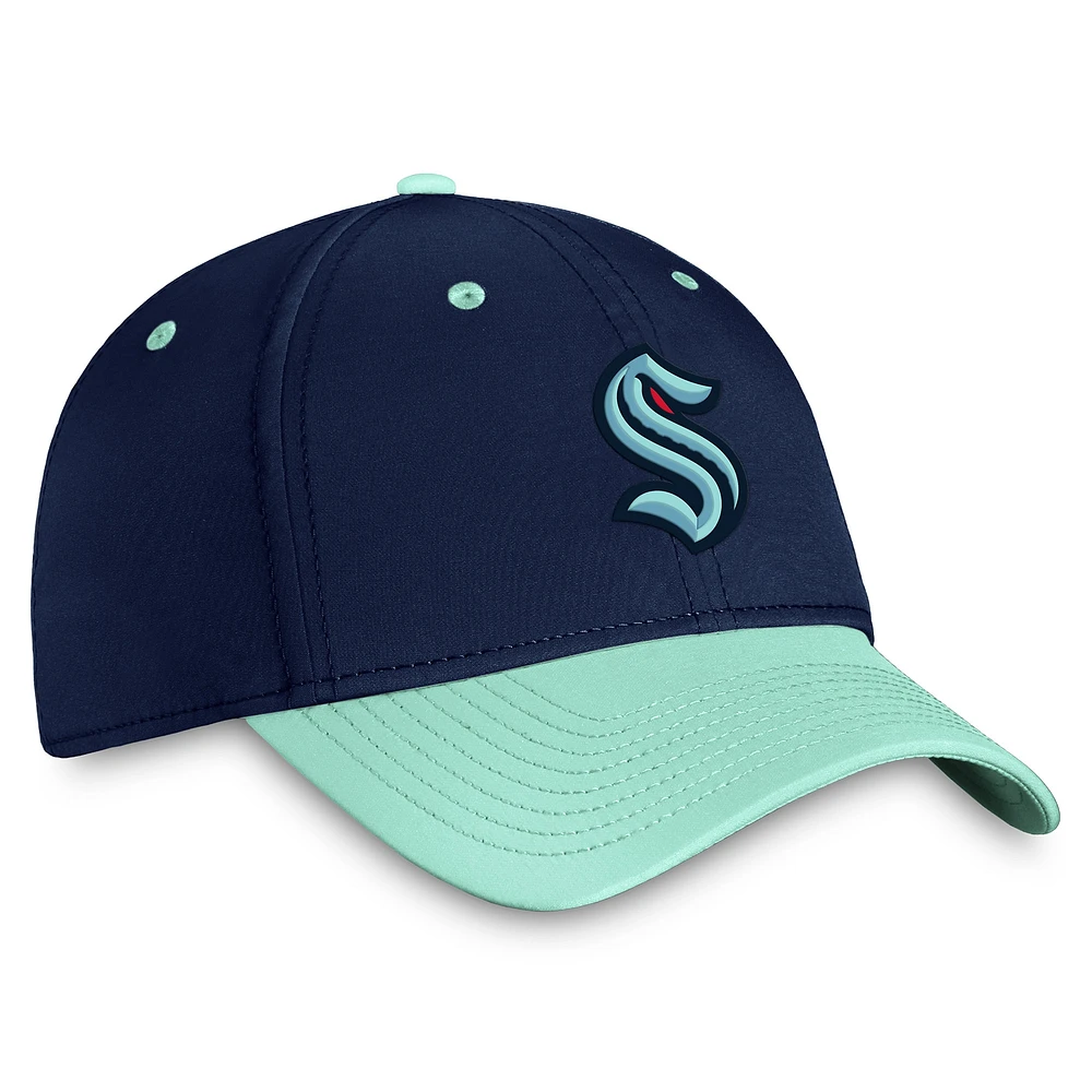 Men's Fanatics  Deep Sea Blue/Light Blue Seattle Kraken Authentic Pro Rink Two-Tone Flex Hat