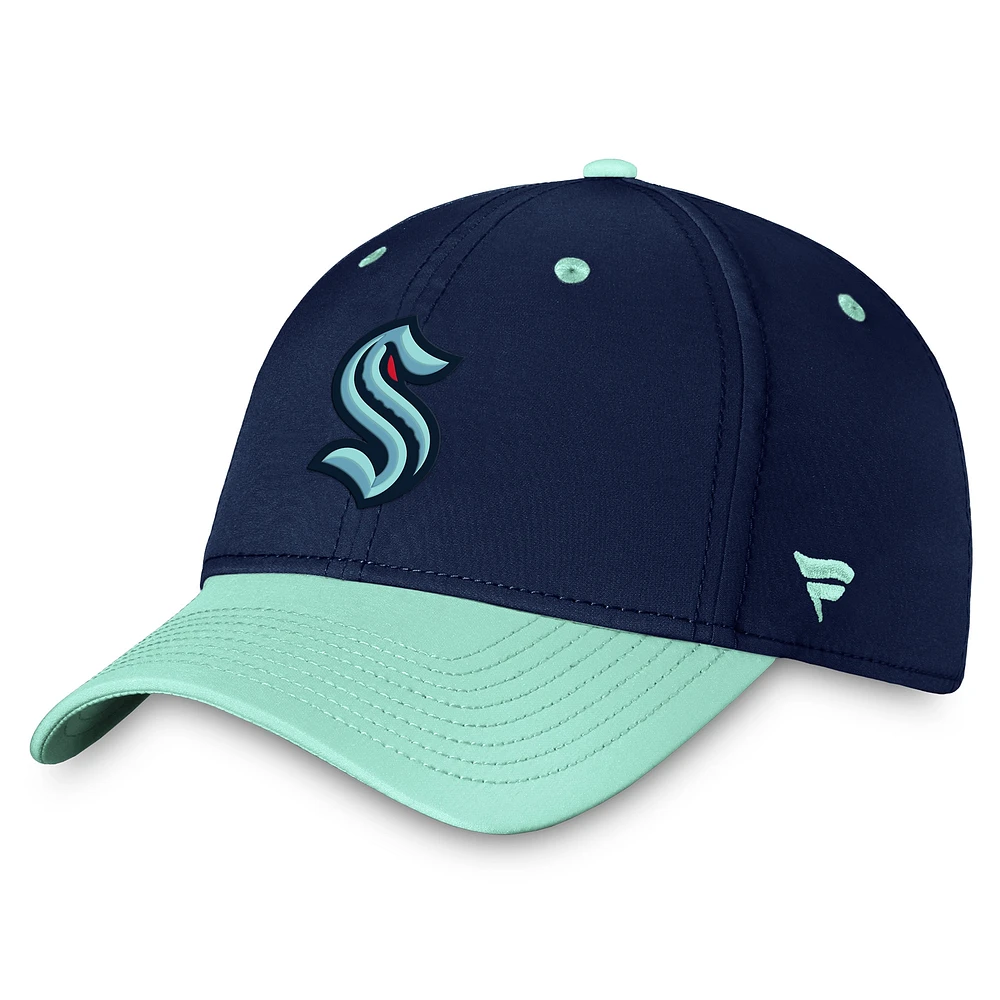 Men's Fanatics  Deep Sea Blue/Light Blue Seattle Kraken Authentic Pro Rink Two-Tone Flex Hat