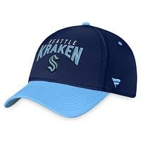 Men's Fanatics Deep Sea Blue/Light Blue Seattle Kraken Fundamental 2-Tone Flex Hat