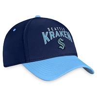 Men's Fanatics Deep Sea Blue/Light Blue Seattle Kraken Fundamental 2-Tone Flex Hat