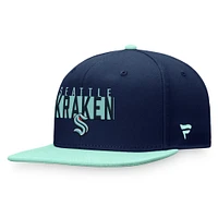 Men's Fanatics Deep Sea Blue/Light Blue Seattle Kraken Fundamental Colorblocked Snapback Hat