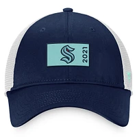 Men's Fanatics Deep Sea Blue/White Seattle Kraken Authentic Pro Rink Trucker Snapback Hat