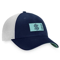 Men's Fanatics Deep Sea Blue/White Seattle Kraken Authentic Pro Rink Trucker Snapback Hat