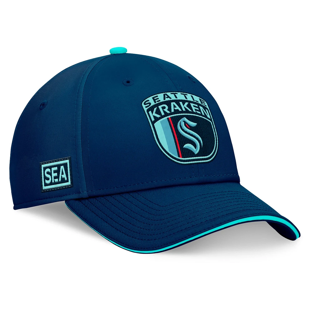 Men's Fanatics Deep Sea Blue Seattle Kraken 2024 NHL Draft Flex Hat