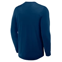 T-shirt Henley à manches longues bleu marine pour homme, Seattle Kraken Adrenaline Push