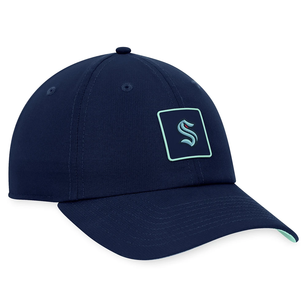 Casquette de performance réglable Seattle Kraken Authentic Pro Fanatics Deep Sea Blue pour hommes