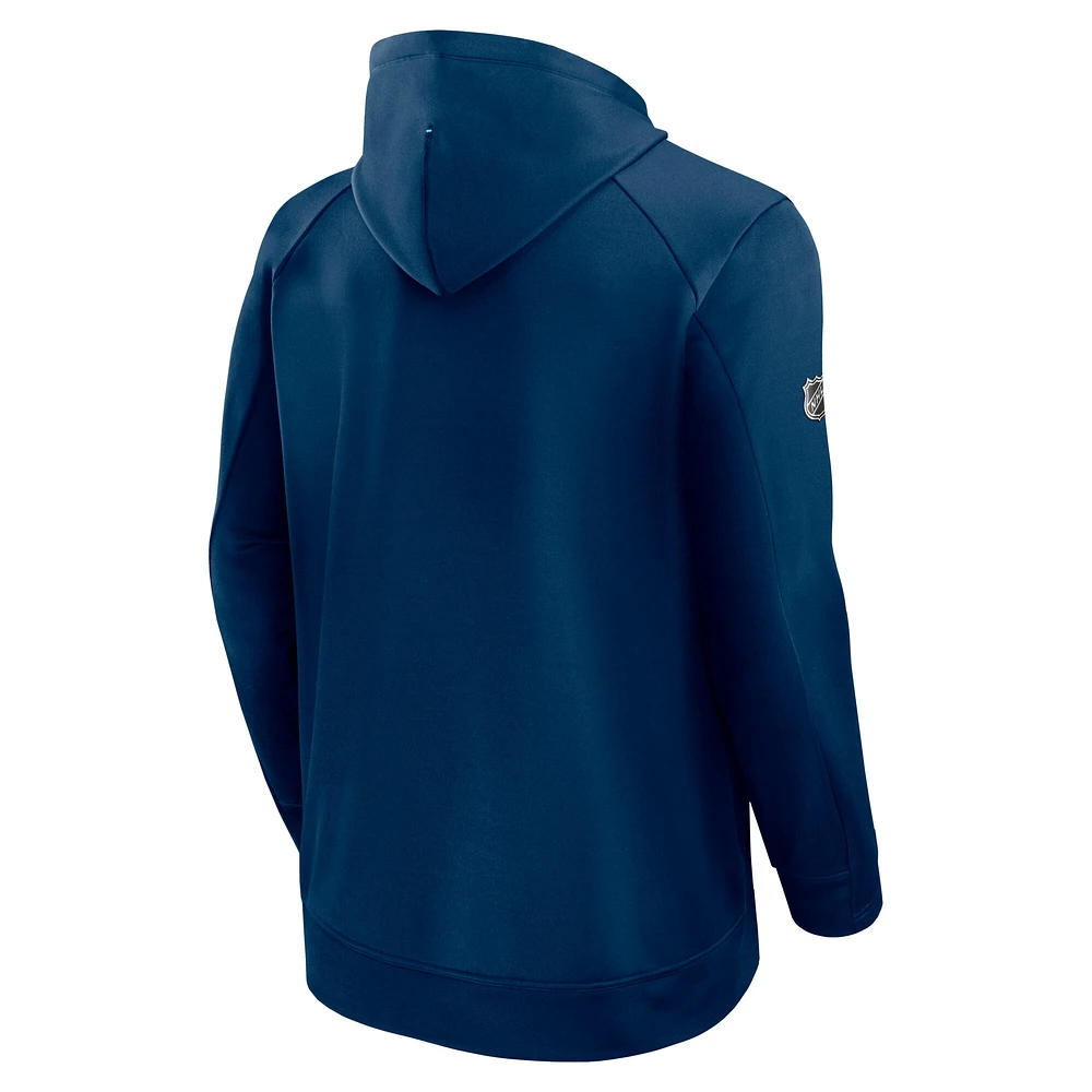 Sweat à capuche authentique Pro Seattle Kraken Deep Sea Blue Fanatics pour homme, grande et taille