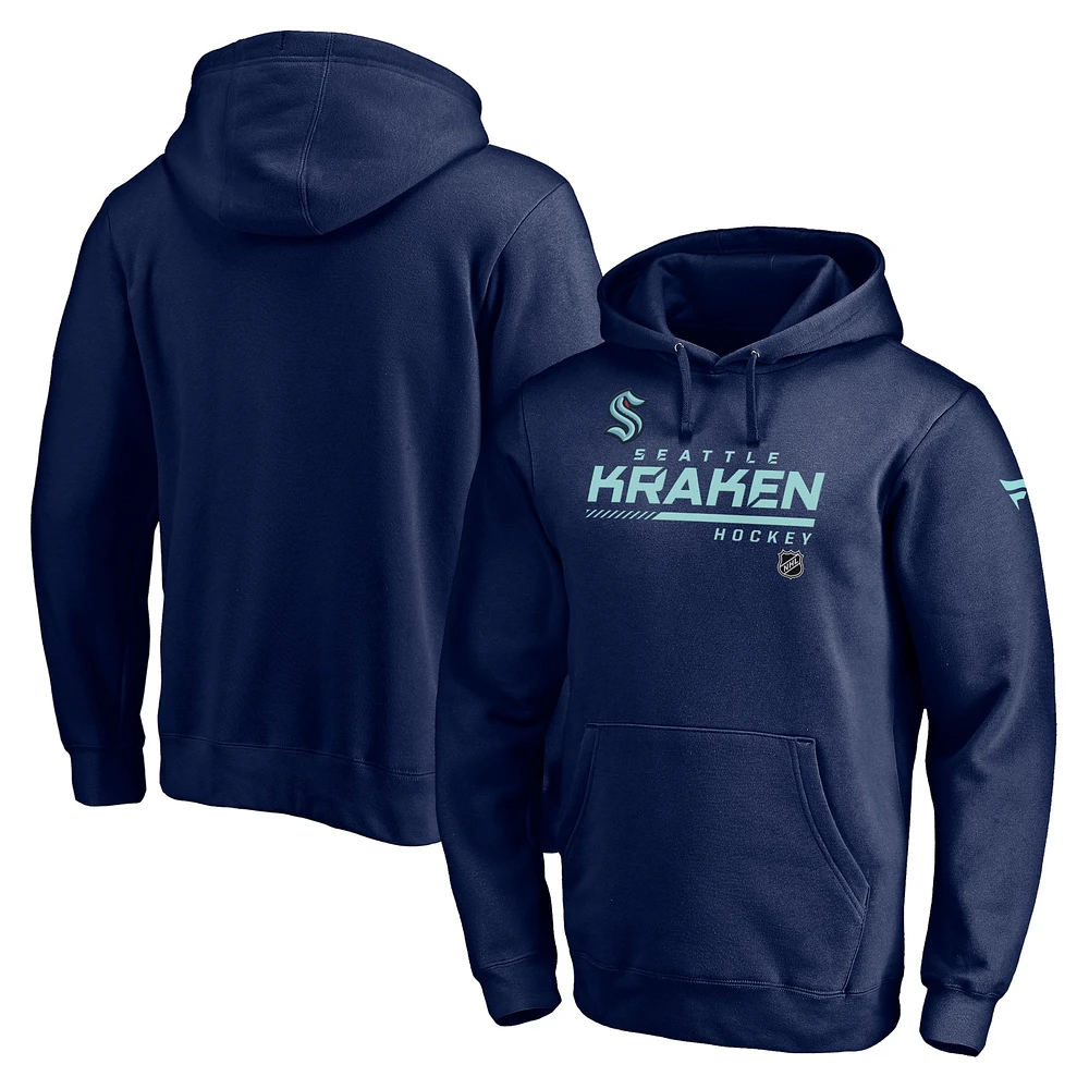 Sweat à capuche Fanatics Deep Sea Blue Seattle Kraken Authentic Pro Core Collection Prime pour hommes