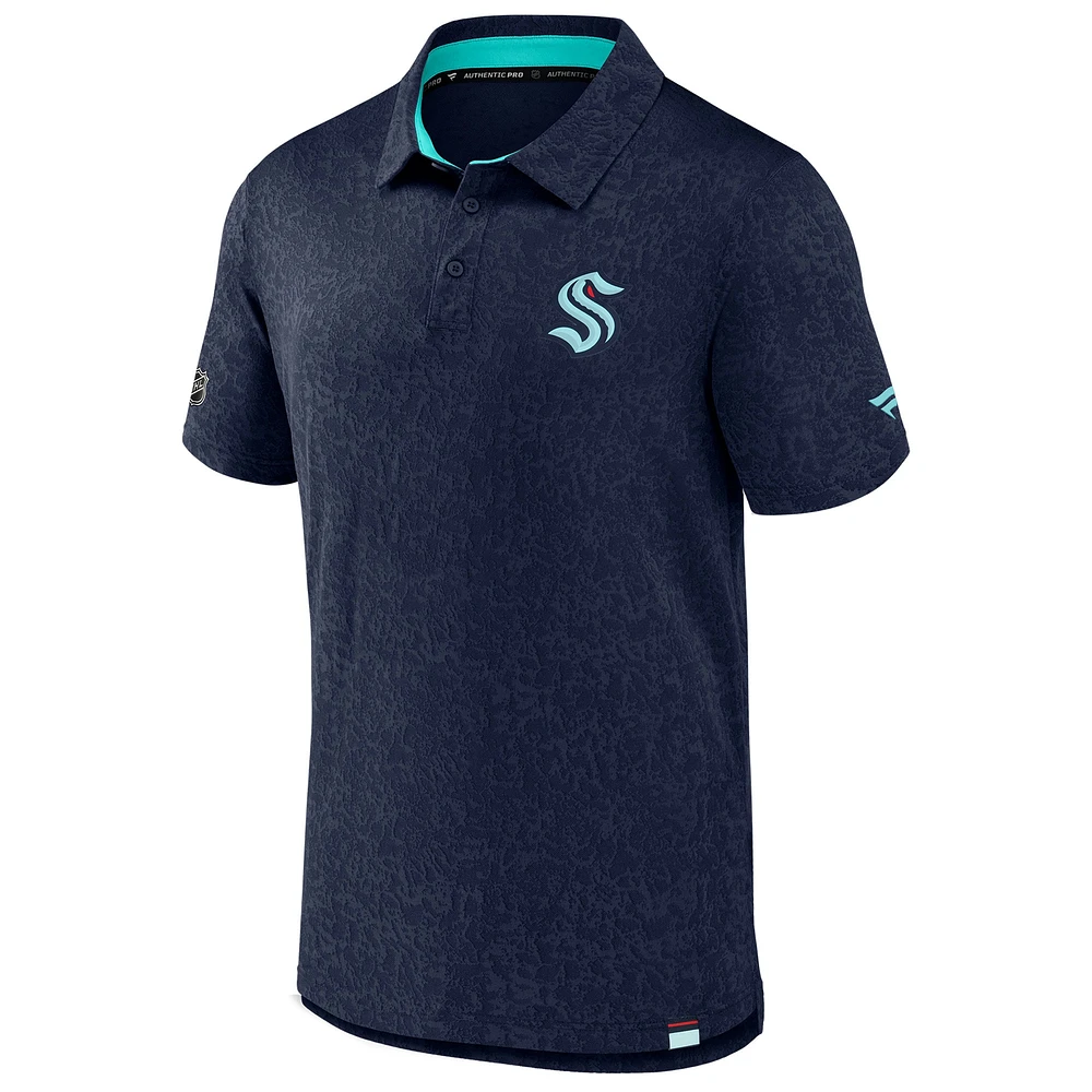 Men's Fanatics  Deep Sea Blue Seattle Kraken Authentic Pro Jacquard Polo