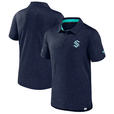 Men's Fanatics  Deep Sea Blue Seattle Kraken Authentic Pro Jacquard Polo