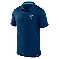 Polo Seattle Kraken Authentic Pro Jacquard Fanatics Deep Sea bleu pour hommes