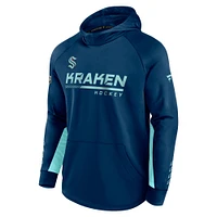 Sweat à capuche raglan authentique Pro Locker Room Seattle Kraken pour hommes Fanatics Deep Sea Blue